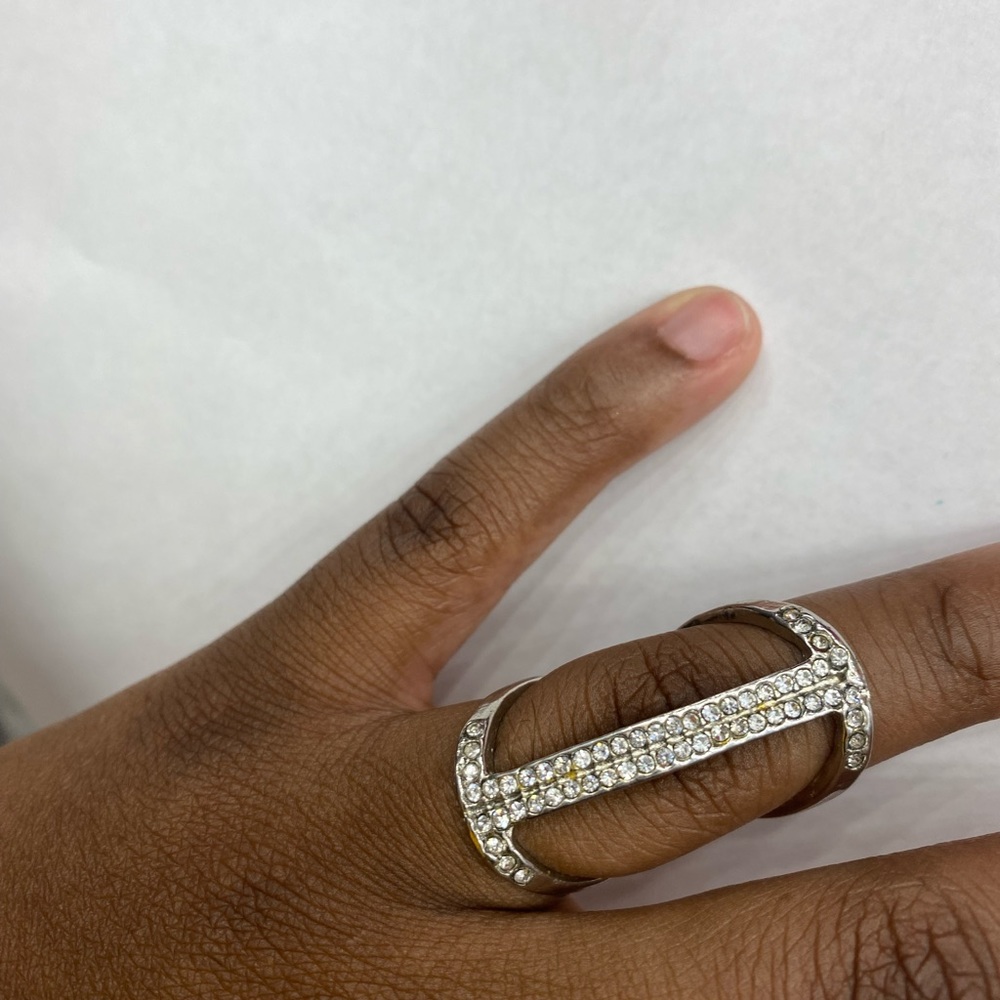 Elongated silver ring